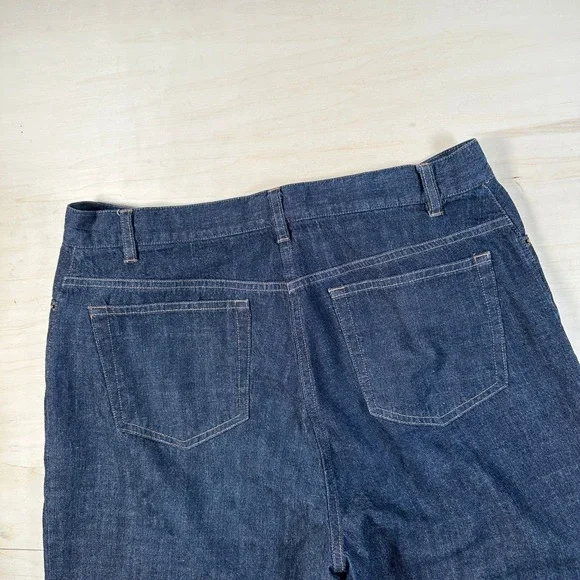 Ann Taylor Jeans Women's 12 Wide Leg Crop 100% Cotton High Rise - Picture 3 of 9